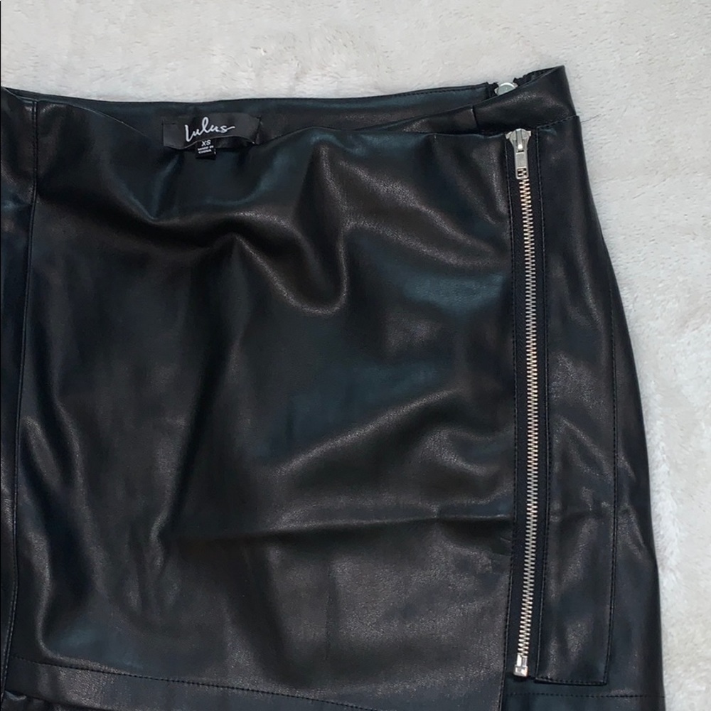 LULUS leather zipper skirt